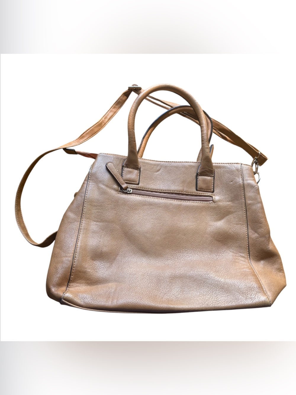 Rimen & Co Taupe Satchel Crossbody Bag Top Handle Y2K Office Purse